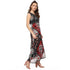 Generic Women's Polyester Printed Sleeveless Dress (Red - Black)