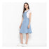 Generic Women's Denim Solid Sleeveless Above Knee Dress (Blue)