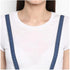Generic Women's Denim Solid Shoulder Straps Below Knee Dress (Blue)