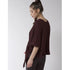 Generic Women's Polyester Solid Cape Sleeve Top (Maroon)