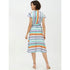Generic Women's Satin Striped Short Sleeve Knee-Length Dress (Multicolor)