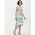 Generic Women's Satin Striped Short Sleeve Knee-Length Dress (Multicolor)