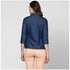 Generic Women's Denim Solid 3-4th Sleeves Top (Blue)