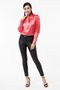 Generic Women's Polyester Solid Long Sleeves Top (Coral)