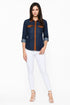 Generic Women's Denim Cotton based Solid Long Sleeves Shirt (Blue)