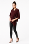 Generic Women's Polyester Solid Cape Sleeve Top (Maroon)