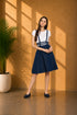 Generic Women's Denim Solid Shoulder Straps Below Knee Dress (Blue)