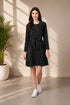 Generic Women's Denim Washed Long Sleeves Dress (Black)