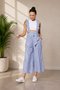Generic Women's Cotton Pinafore Shoulder Straps Jumpsuit (Light Blue)