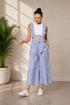Generic Women's Cotton Pinafore Shoulder Straps Jumpsuit (Light Blue)