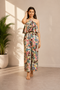 Generic Girl's Polyester Crepe Floral Sleeveless Jumpsuit (Multicolor)