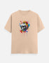 Light Orange unisex t-shirt with colorful abstract skull illustration