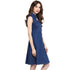 Generic Women's Denim Solid Sleeveless Dress (Navy Blue)