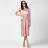 Generic Women's Polyester Pleated Flutter Dress (Champagne Gold)