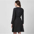 Generic Women's Denim Washed Long Sleeves Dress (Black)