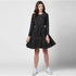 Generic Women's Denim Washed Long Sleeves Dress (Black)