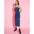 Generic Women's Denim Solid Shoulder Straps Dress (Blue)