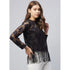 Generic Women's Lace Self Design Short Sleeve Top (Black)