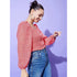 Generic Women's Polyester Floral Long Sleeves Top (Red)